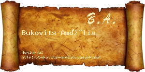 Bukovits Amália névjegykártya