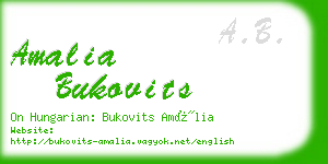 amalia bukovits business card